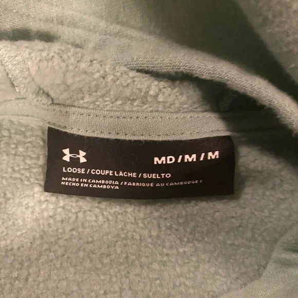 Under Armour Tech Terry Hoodie in Foster Green - Picture 7 of 7